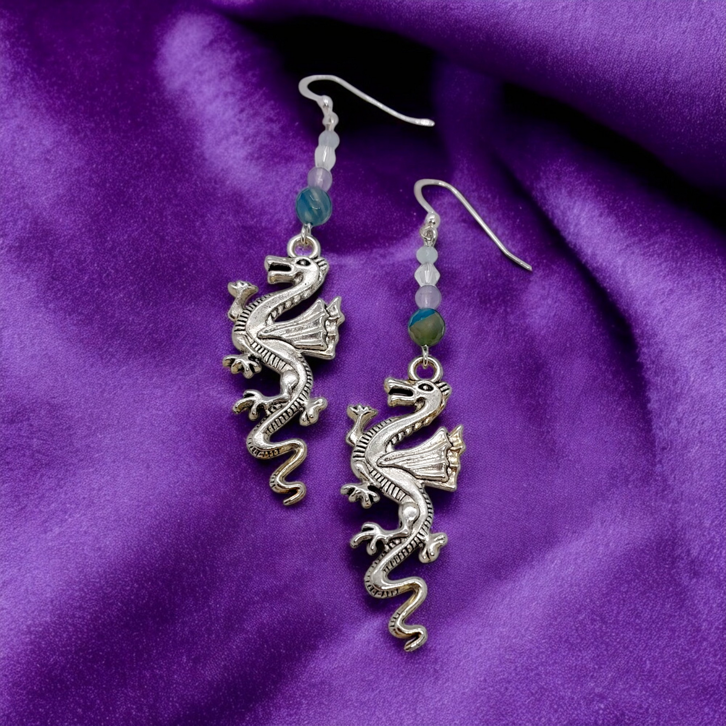 Drago - Gemstone Dragon earrings