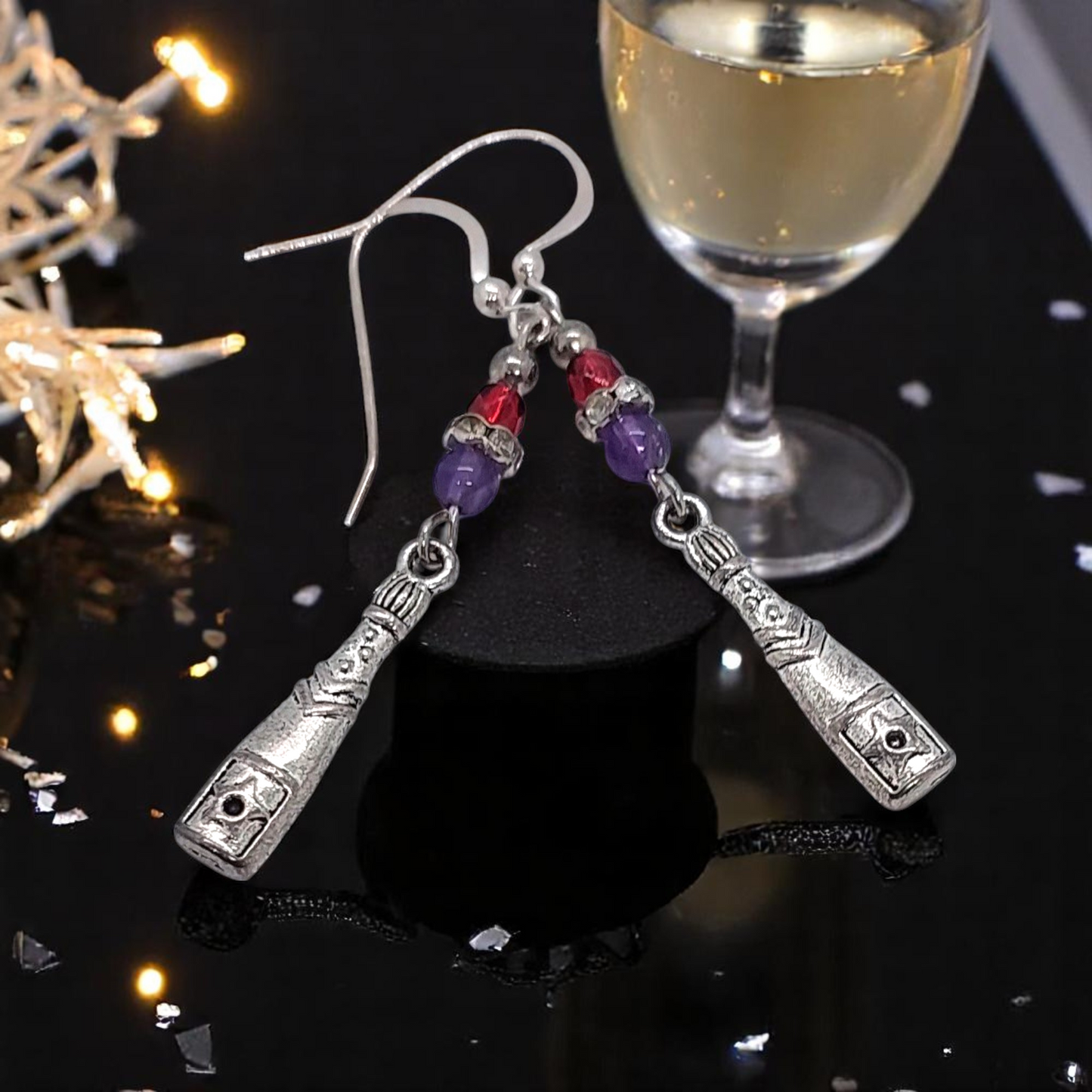 Celebrate Champagne Bottle Earrings