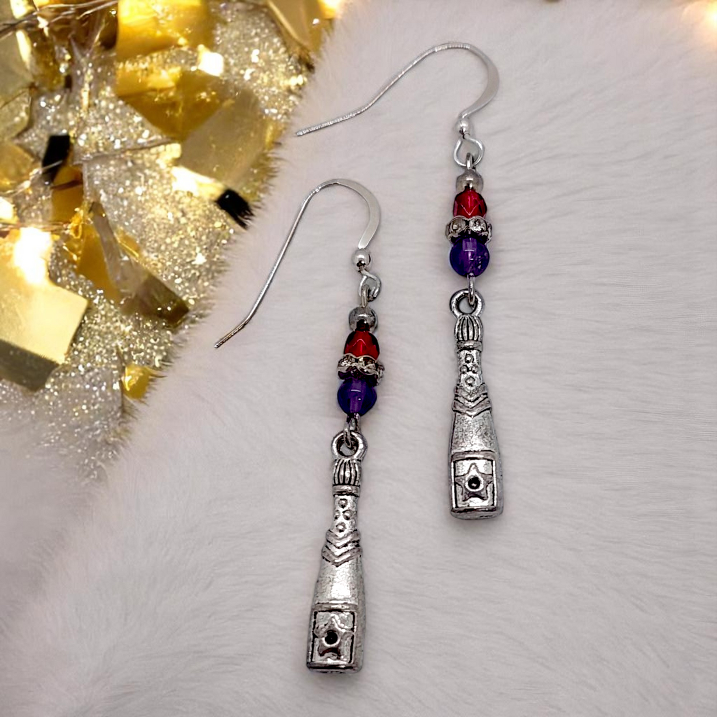 Celebrate Champagne Bottle Earrings