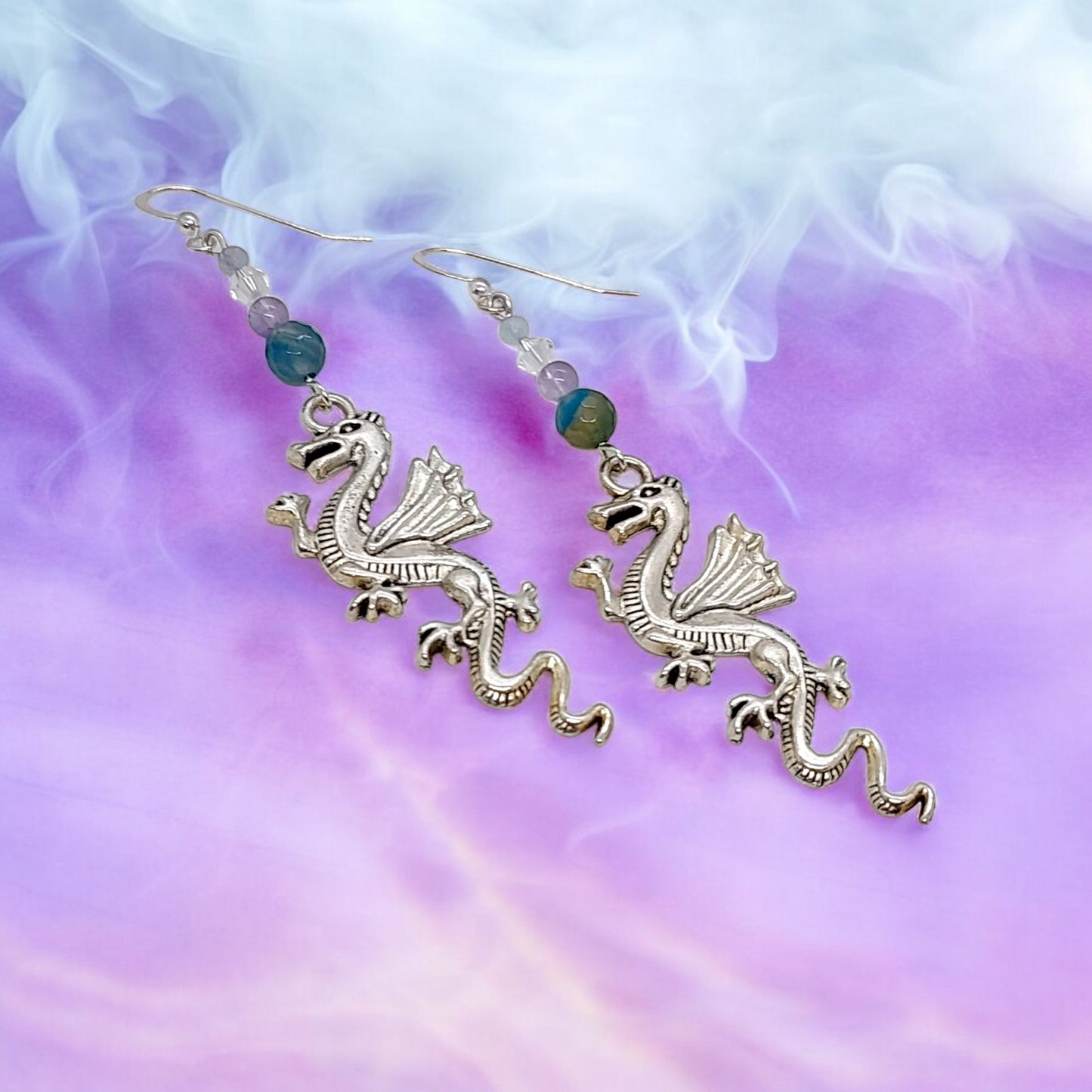 Drago - Gemstone Dragon earrings