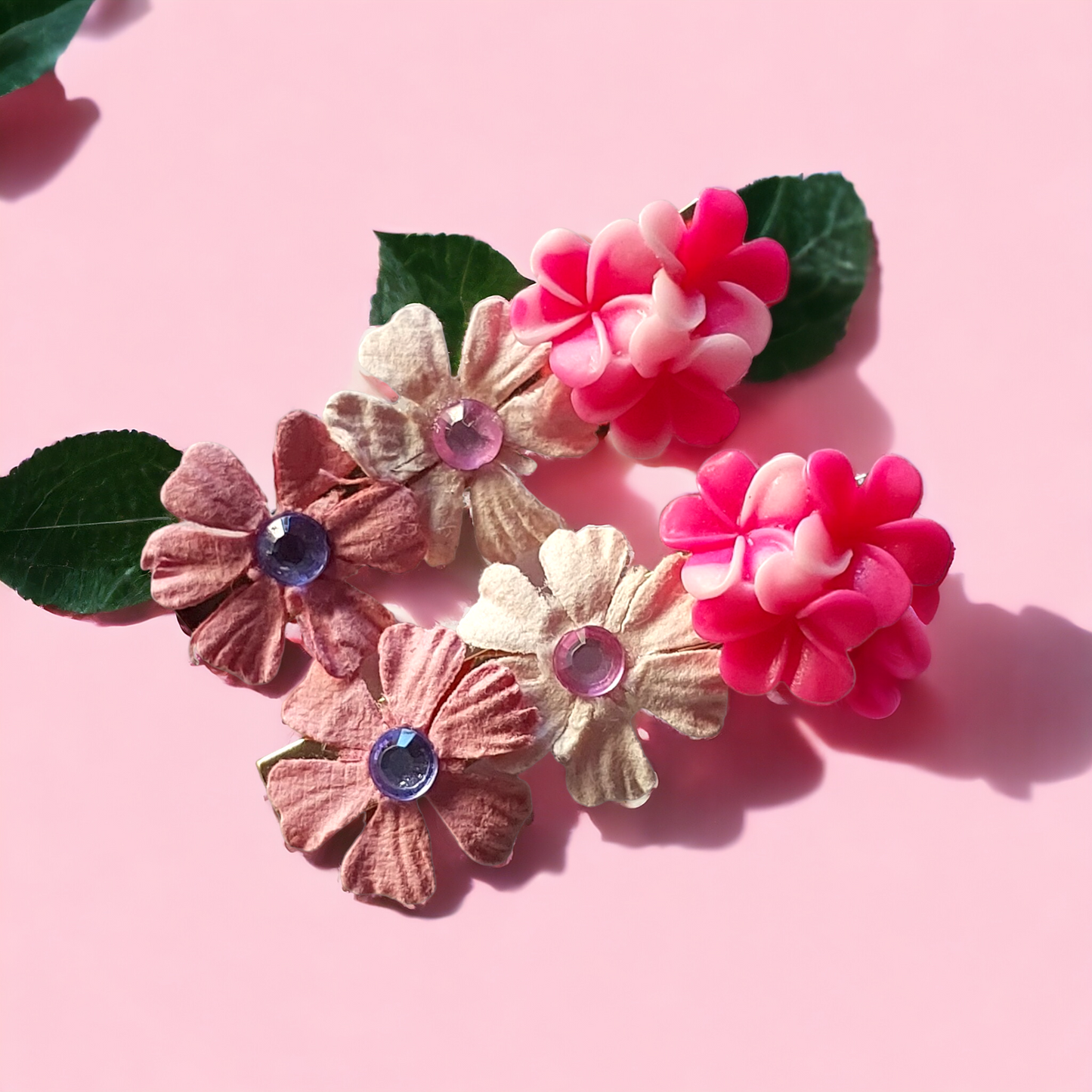 Pretty in Pink hair Clips