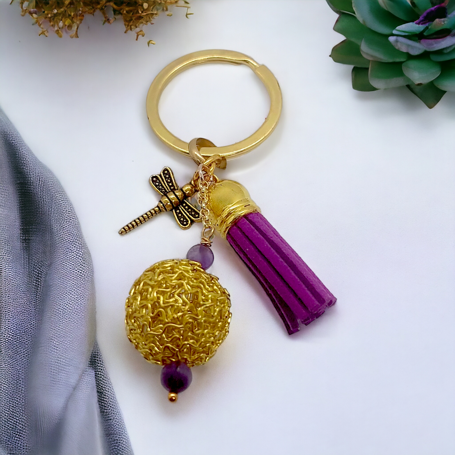 Purple World Key Ring