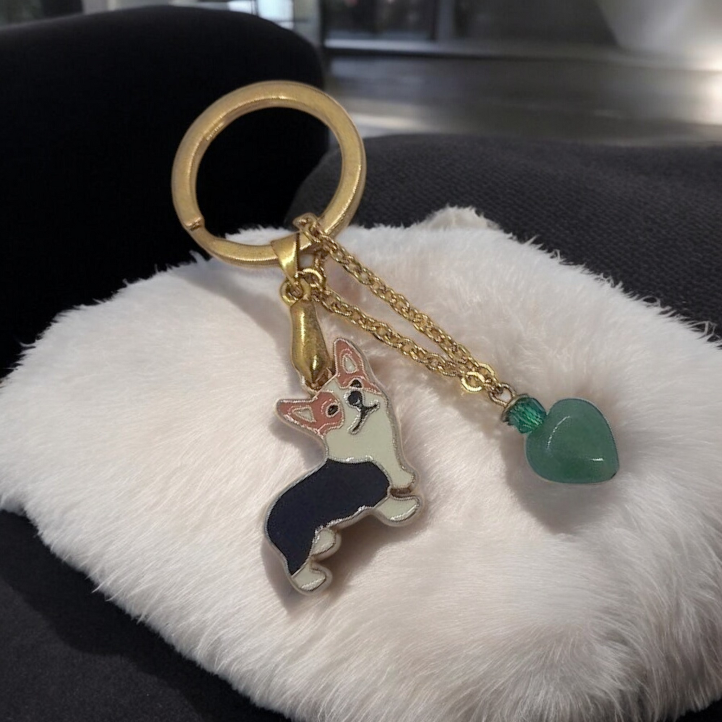 Dog Days Corgi Key Ring