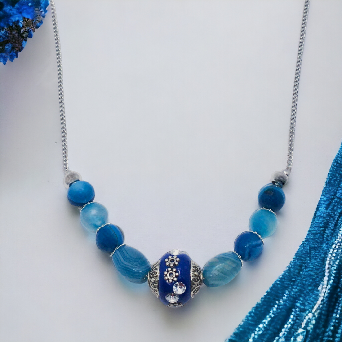 Blue Rain Gemstone Necklace
