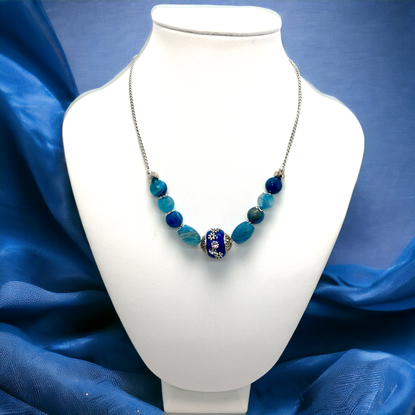 Blue Rain Gemstone Necklace