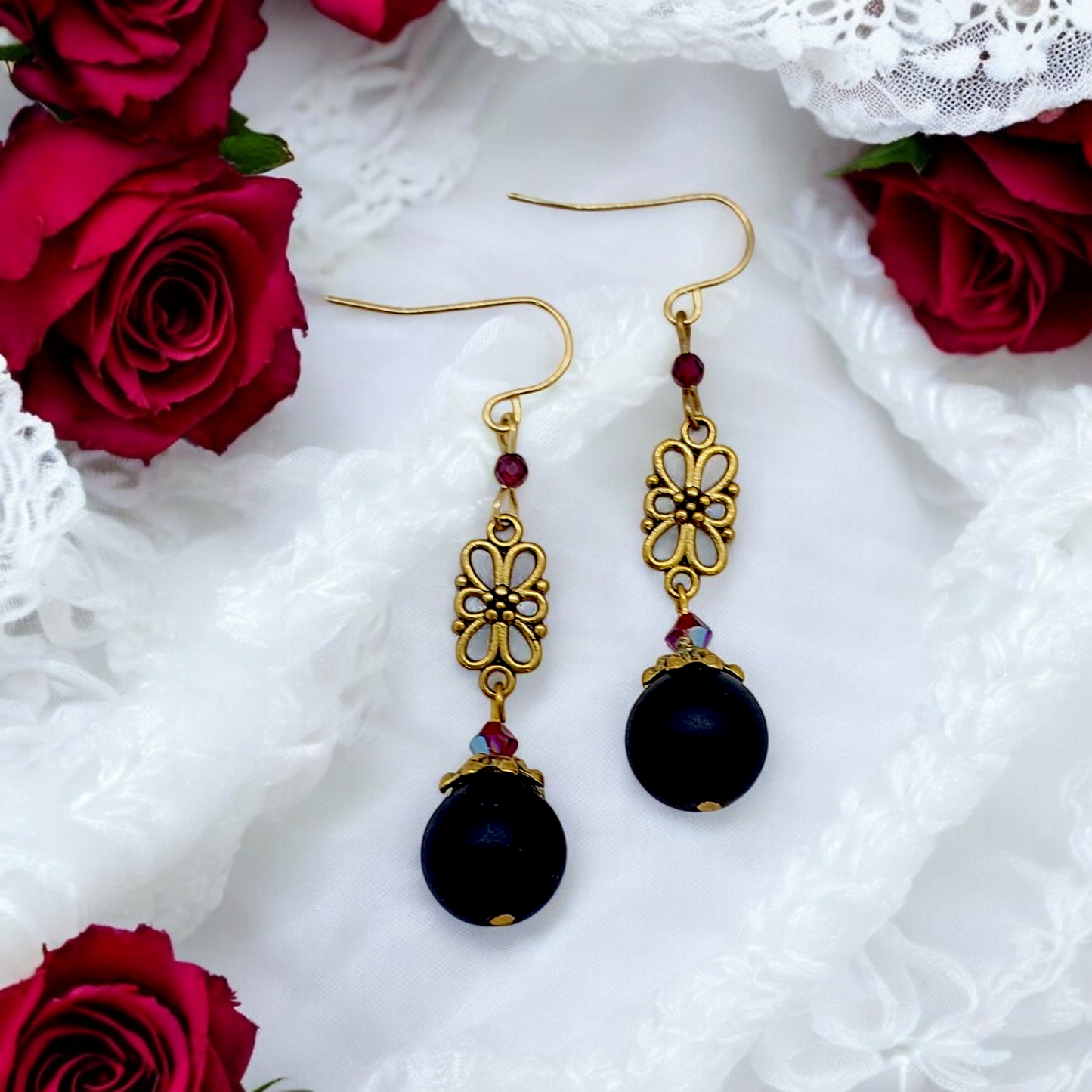 Lottie Black Stone Earrings