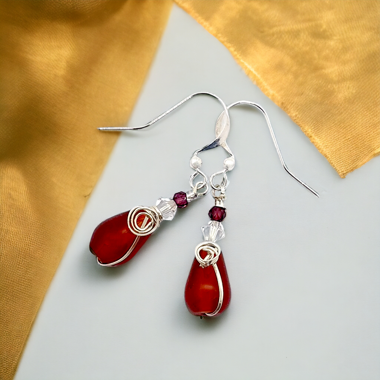 Golden Honey Earrings - Sterling Silver and Gemstone