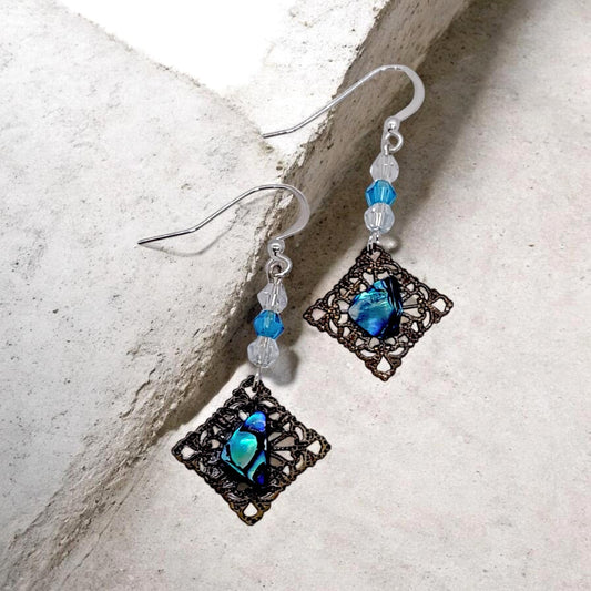 Eternal Blue earrings with NZ Paua Shell