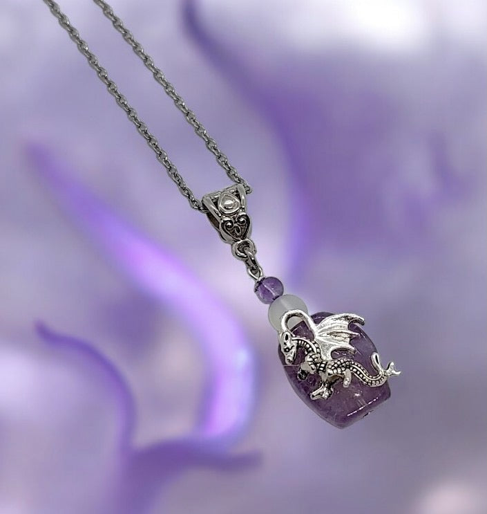 Duskfire - Amethyst Dragon Pendant