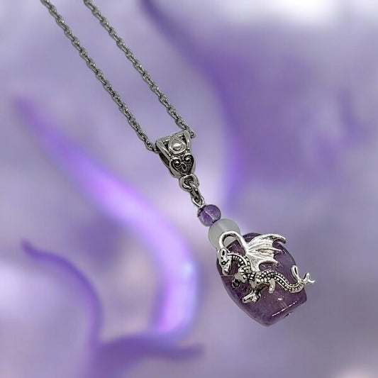 Duskfire - Amethyst Dragon Pendant