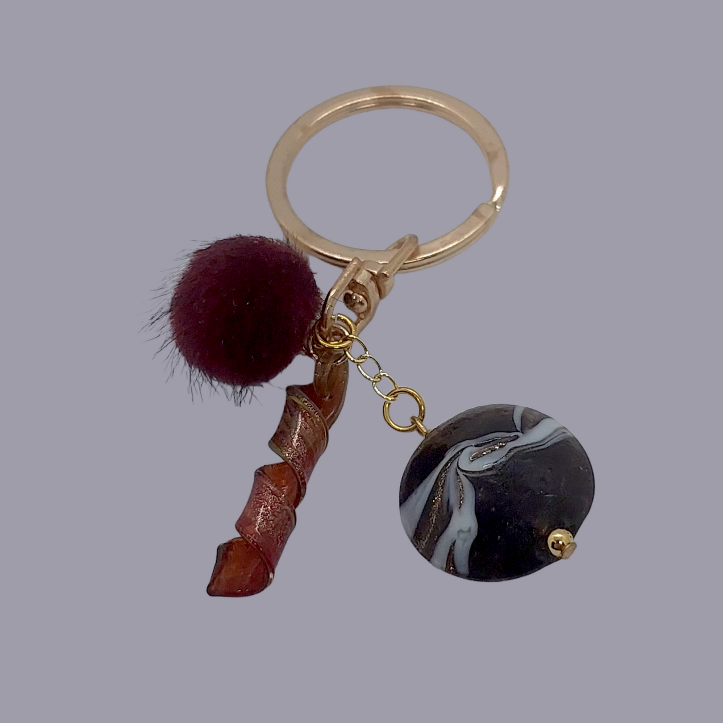 Dark Burgundy Key Ring